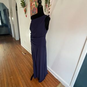 Size 22 David’s Bridal one- shoulder long crinkle chiffon formal dress.